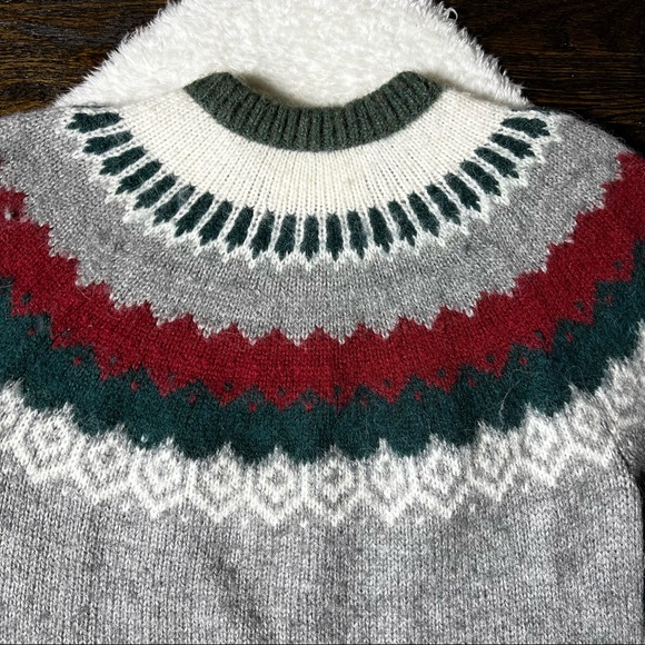 Alpaca Connection Wool Crewneck Geometric Pattern Sweater - Picture 7 of 12